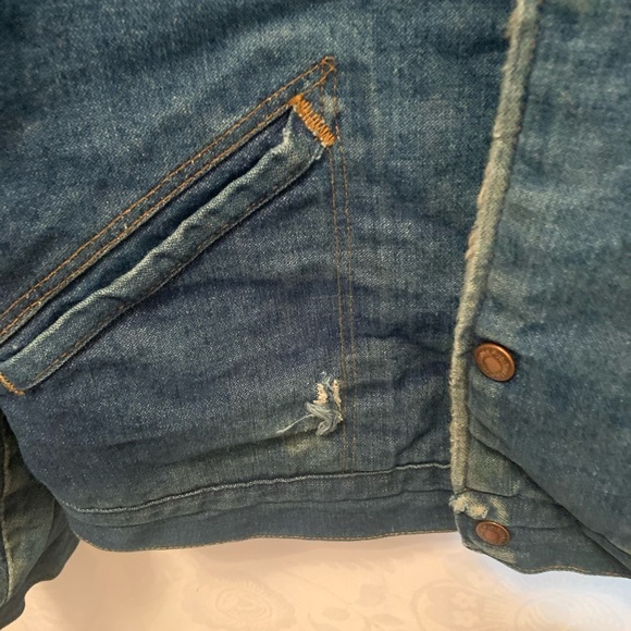 Vintage Sherpa lined corduroy collar wrangler made USA size vintage 42 - Picture 2 of 16